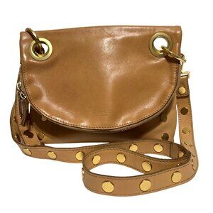 Hammitt Reversible Corey Mirage Crossbody Bag With Gold Studs & Red Interior